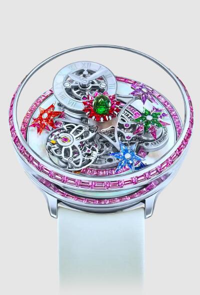 Jacob & Co. fleurs de jardin WHITE GOLD AND PINK SAPPHIRES Watch Replica AF321.30.BA.AC.A Jacob and Co Watch Price Jacob & Co. fleurs de jardin WHITE GOLD AND PINK SAPPHIRES Watch Replica AF321.30.BA.AC.A Jacob and Co Watch Price
